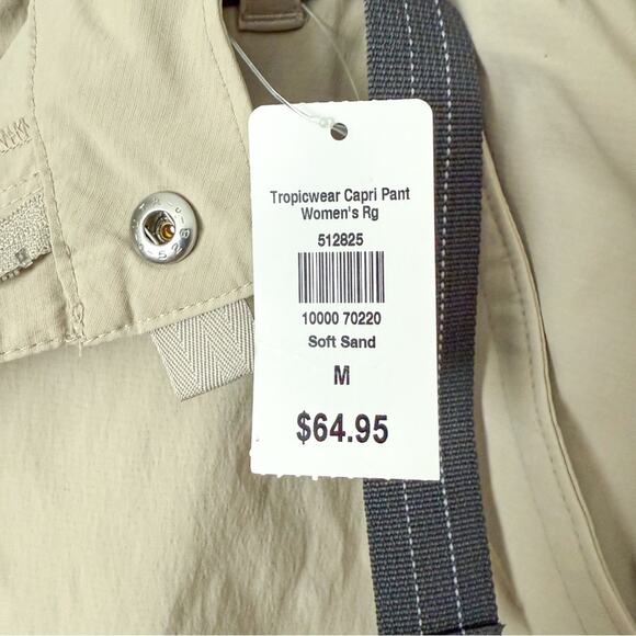 NWT LL Bean Womens Tropicwear Capri Pants MEDIUM Nylon 516921 Khaki Hiking - Picture 6 of 6